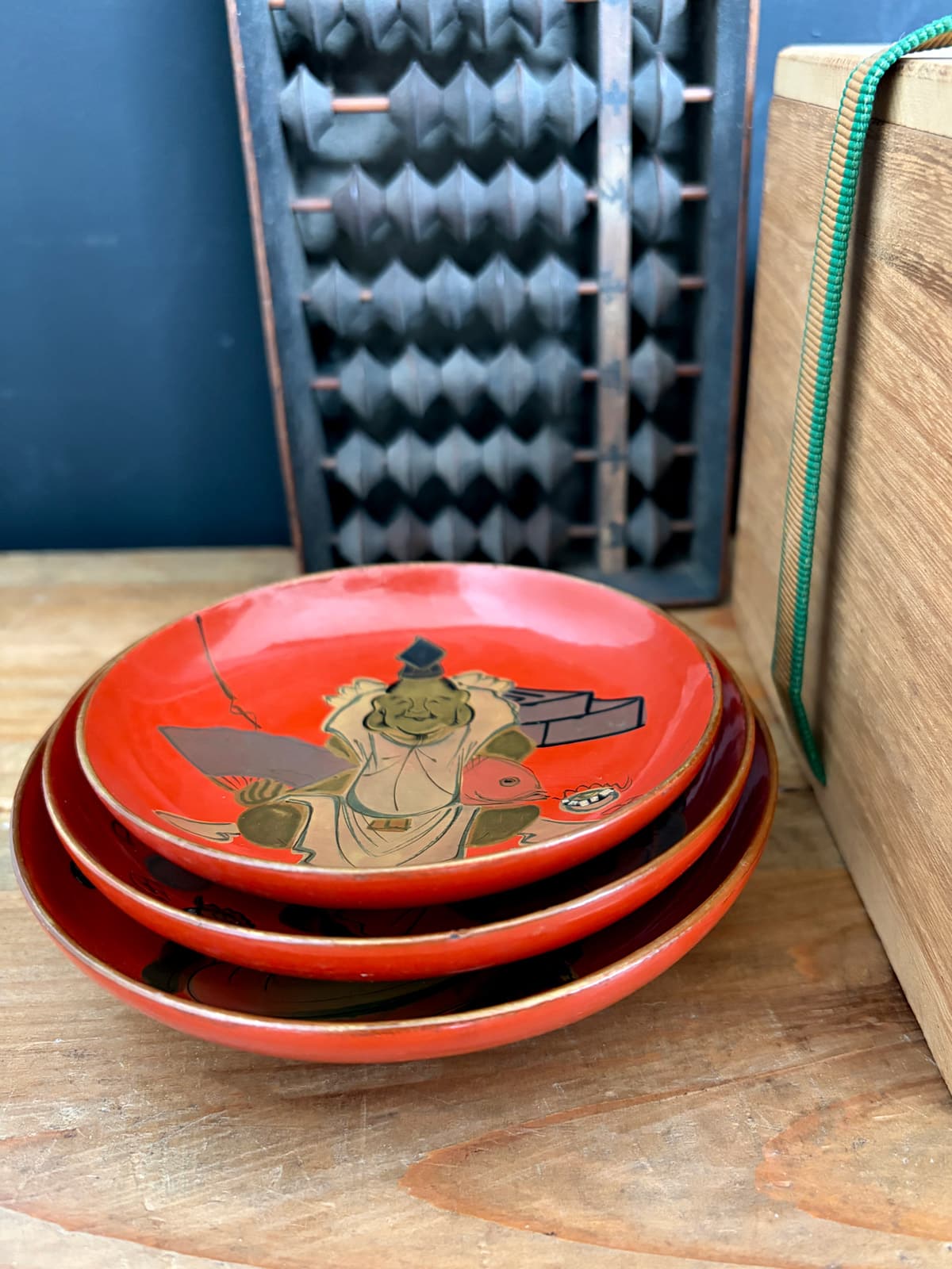 Antique lacquerware SAKAZUKI Sake cup set – Lucky Gods