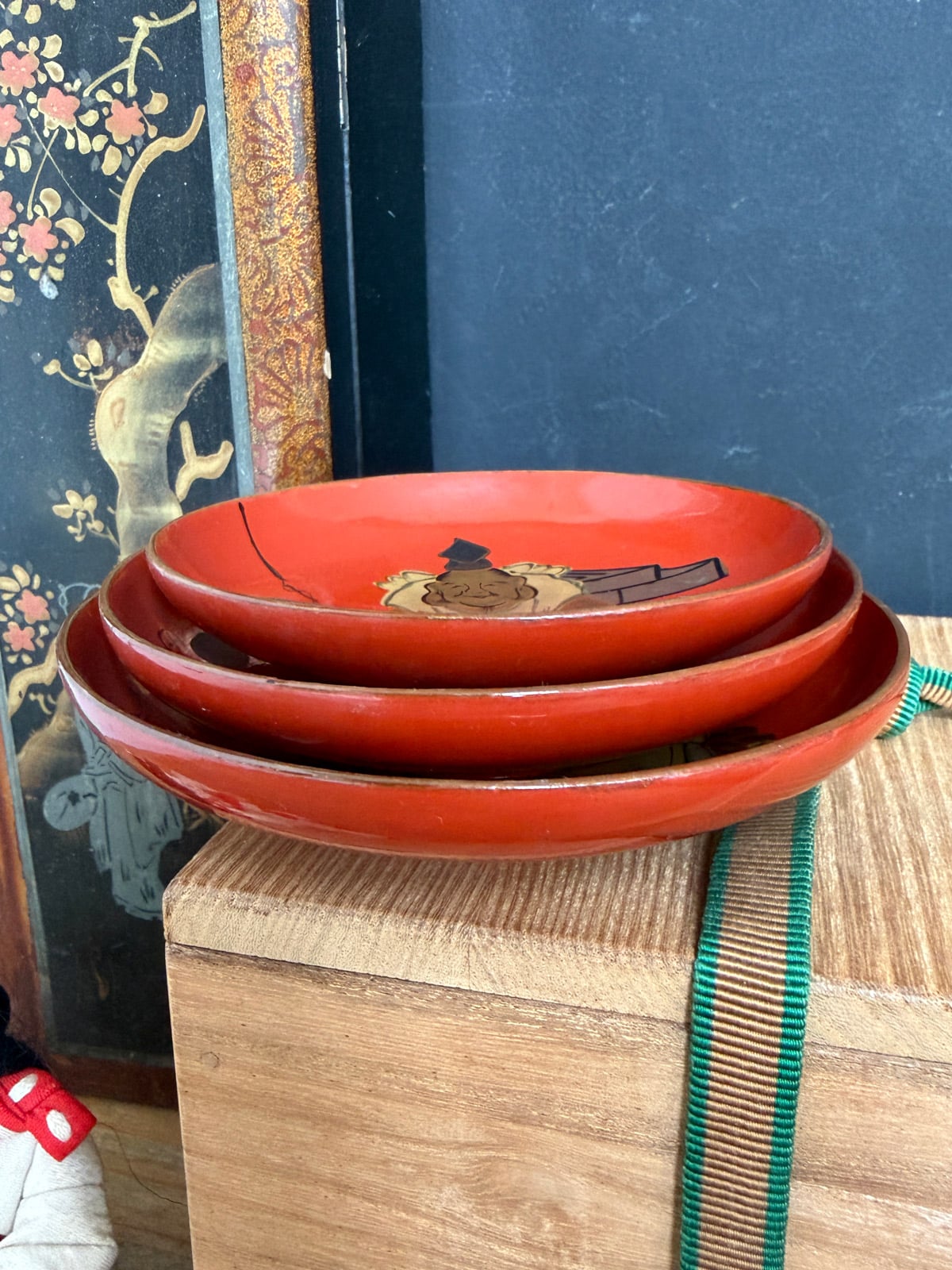 Antique lacquerware SAKAZUKI Sake cup set - Lucky Gods Natsukashii, netherlands