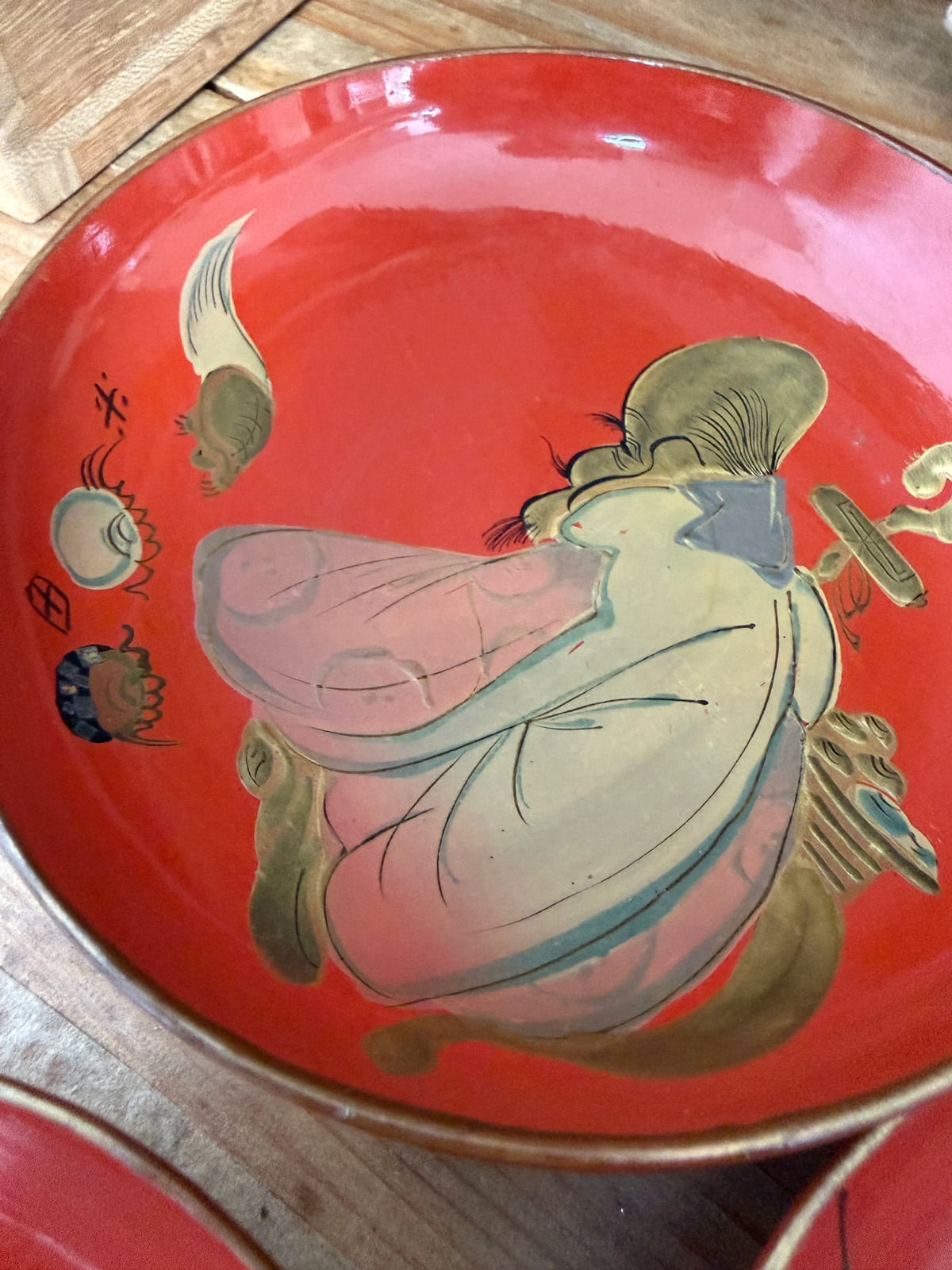 Antique lacquerware SAKAZUKI Sake cup set - Lucky Gods Natsukashii, netherlands