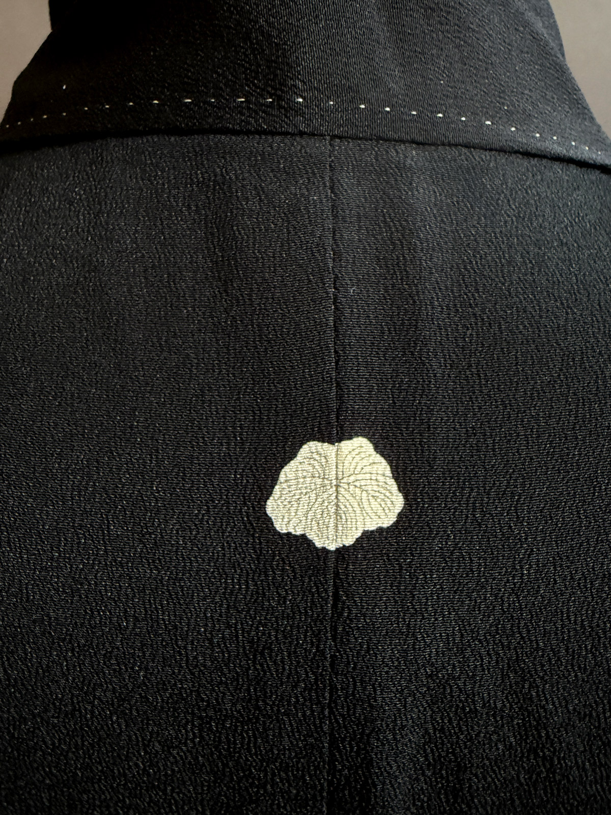 Vintage Kuro Tomesode silk kimono with golden phoenix natsukashii black phoenix embroidery netherlandskimono
